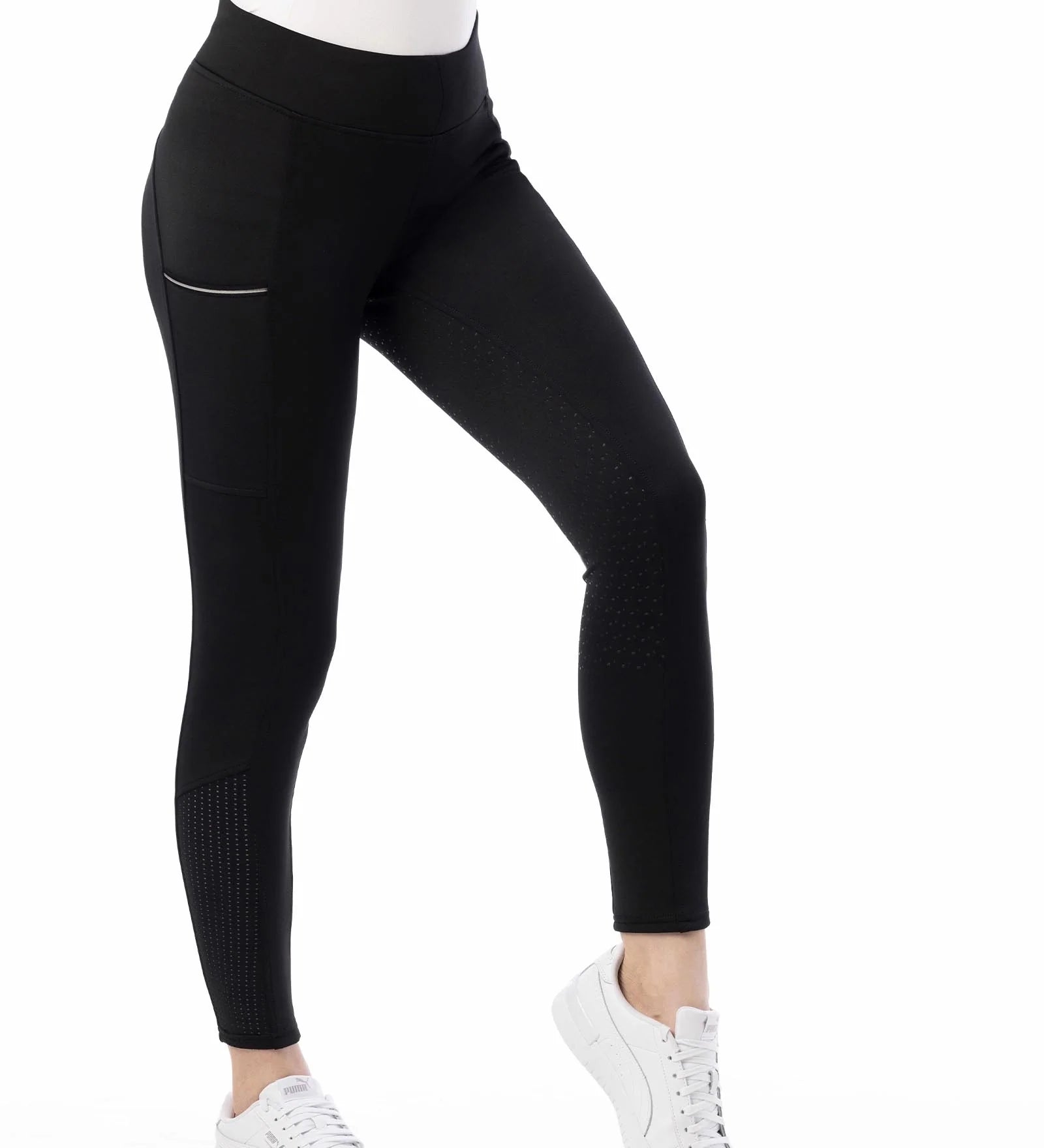 Equitheme rideleggings Brigitte med et fuldsæde silikone - Sort