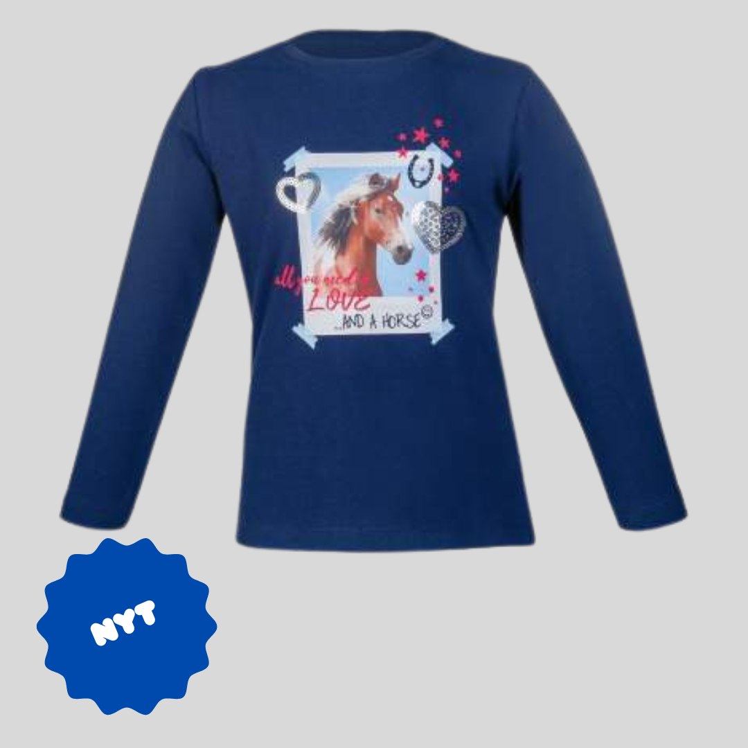 HKM Funny horses bluse - NAVY